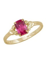 delightful teeny-tiny gold ruby birthstone ring for babies and kids